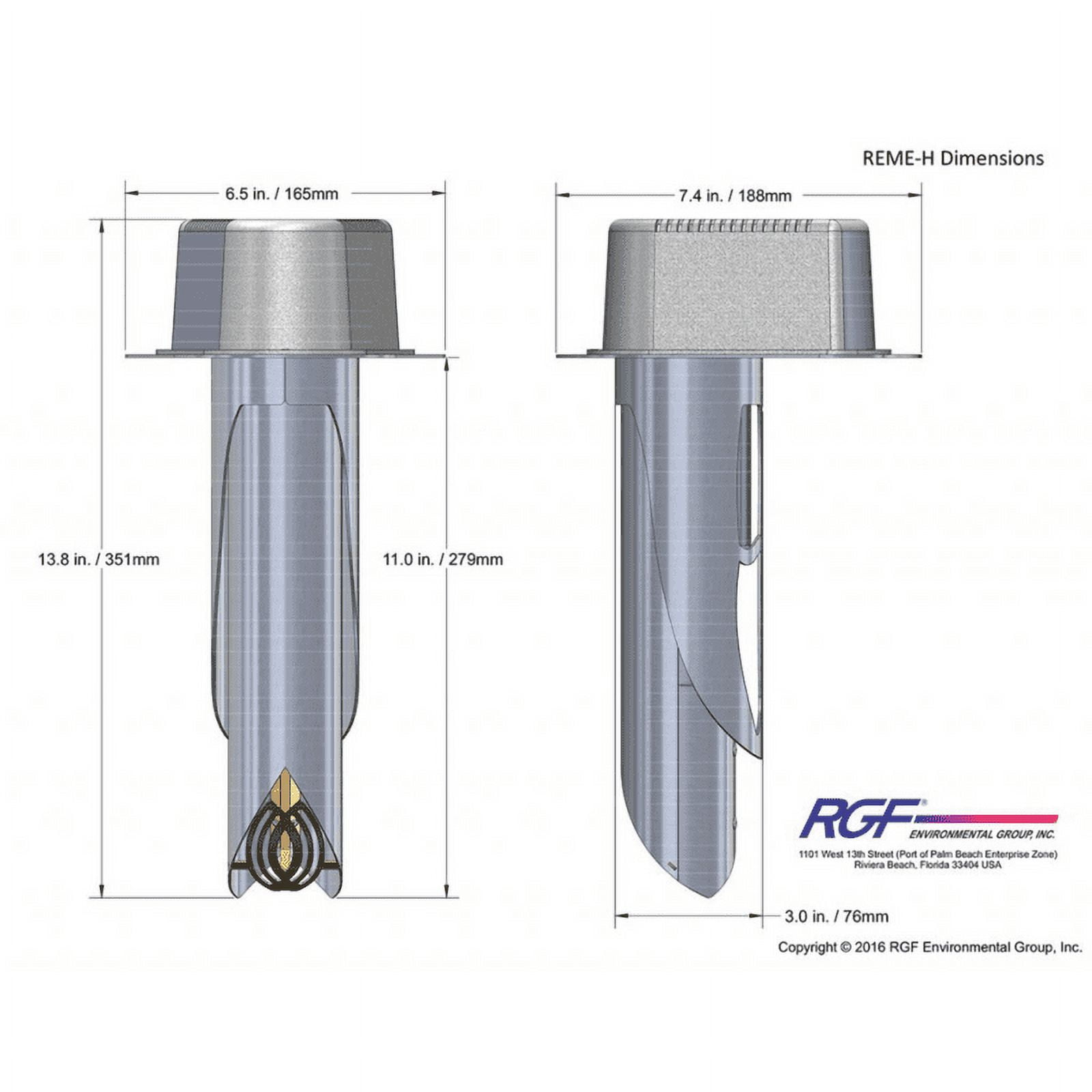RGF REME Halo - REME-H in-Duct Ultraviolet Air Purifier for Dust, Particulates, and Bacteria CFM
