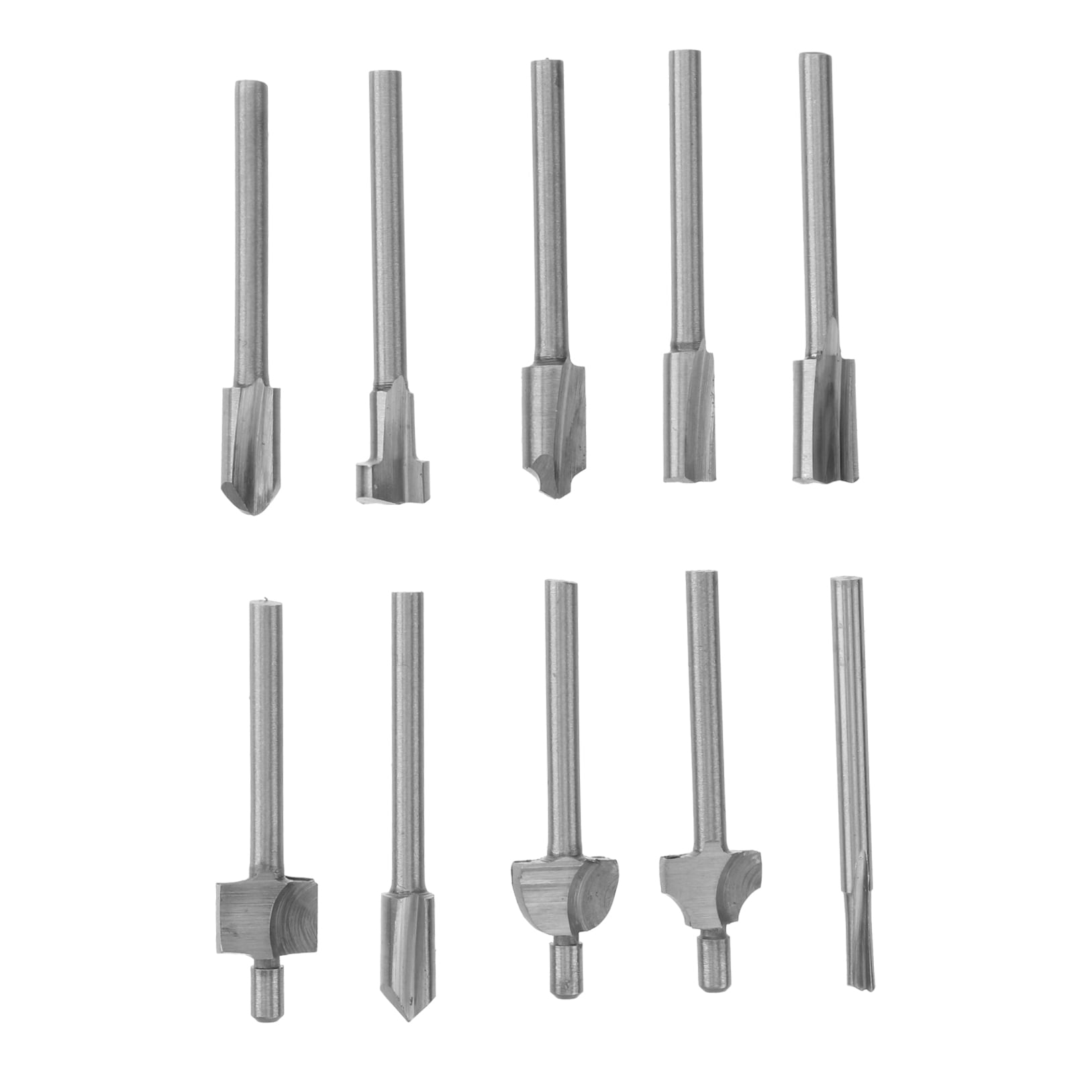 GARVALON 10Pcs Easy Cutting Carbide Router Bits for Professionals and DIY Enthusiasts 3mm