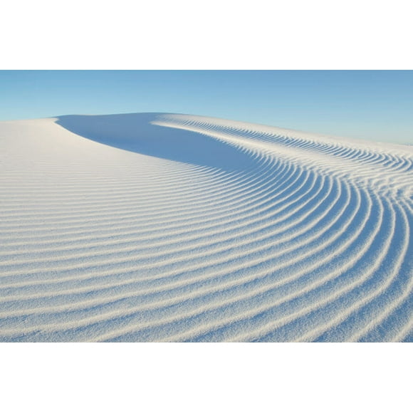 Ripple patterns in gypsum sand dunes, White Sands National Monument, New Mexico Poster Print by Alan Majchrowicz (36 x 24) # US32AMA0001