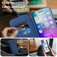 thumbnail image 2 of Case for iPhone 17 Case Wallet Compatible with Magsafe, Shockproof Full Protective Flip Folio Wallet Case with RFID Blocking Card Slots PU Leather Cover with Lens Protector - Darkblue, 2 of 8