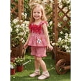 thumbnail image 4 of BemeyourBBs Kids Toddler Baby Girls Baseball Outfit Cute Baby Girl Summer Clothes Bows Baseball Embroidery Ruffle Camisole Tank Top with Plaid Shorts Set Toddler Baby Girls Summer 2-piece Outfit, 4 of 9
