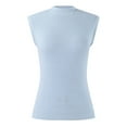 thumbnail image 5 of UJNDER Neck Knit Sweater Vest for Women Sleeveless Casual Ribbed Pullover Tank Blue S, 5 of 5