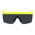 thumbnail image 3 of Robotic Flat Top Half Rim Lightening Bolt Arm Shield Sunglasses Yellow Black, 3 of 4