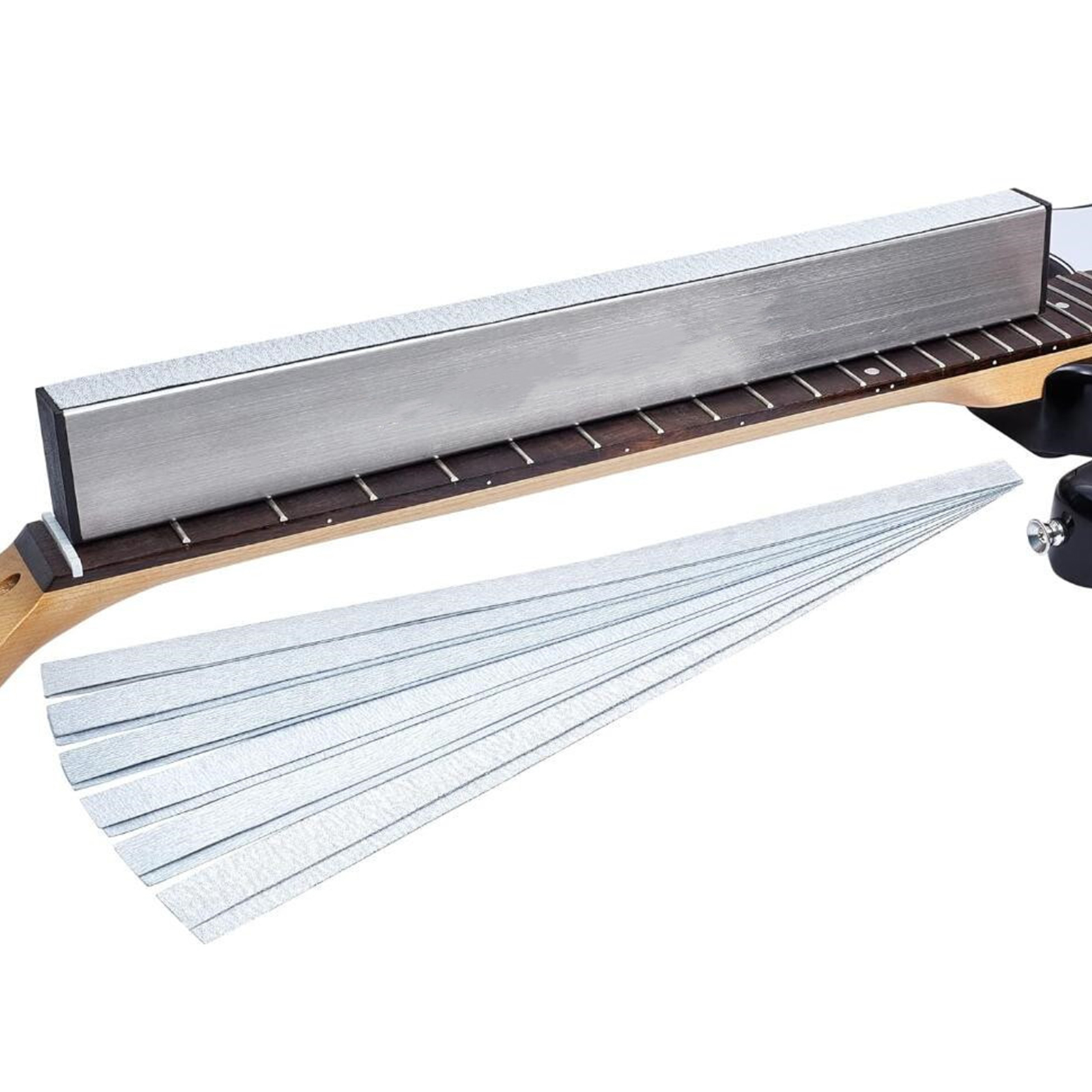 Guitar Neck Leveling Rod With Sandpaper Luthier Tools Aluminum Fret Leveler Sanding Block Luthier Repair Tool Enduring