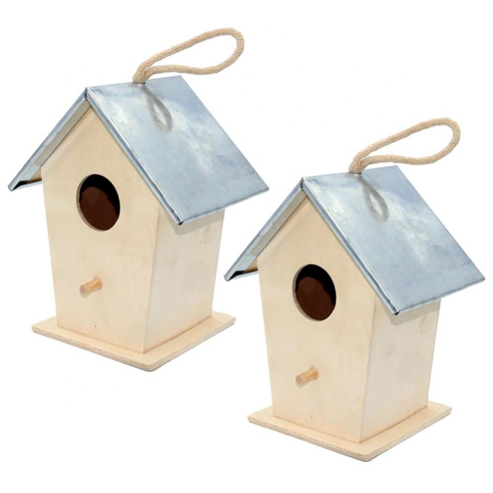 Unfinished Wood Bird House Wood Craft  Mini Birdhouses   BUTTERFLY FROG FLOWER 
