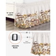 thumbnail image 3 of Mushroom Retro Bed Skirt Floral Plant Leaves Bed Skirts King Size 16 Inch Drop, Wrap Around Dust Ruffle&nbsp;Bedskirt with Adjustable Elastic Belt for Queen Size Beds, 3 of 7