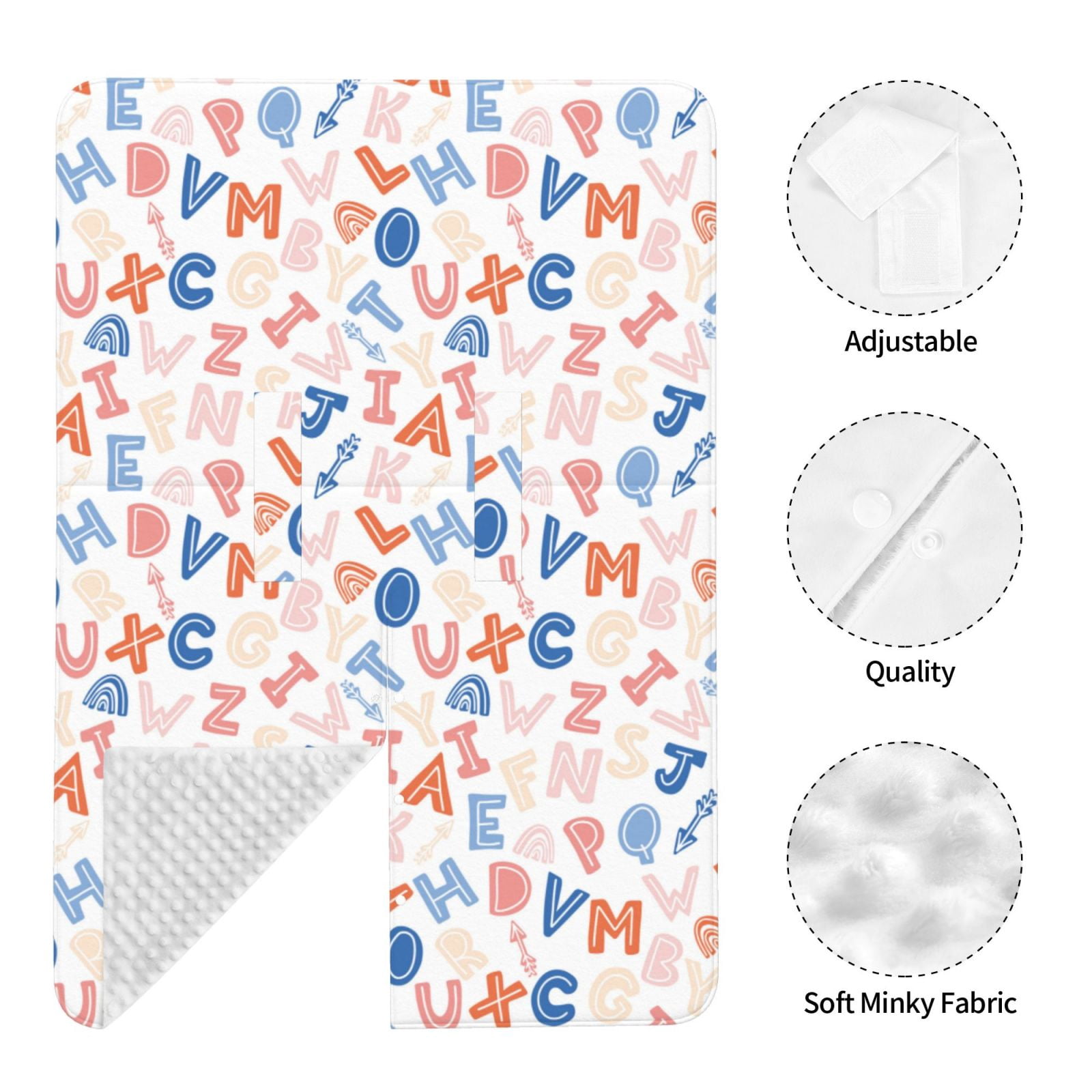 Naloa Scandinavian Alphabet Baby Car Seat Cover, Breathable Baby Carrier Cover, Multiuse Baby Carrier Cover & Nursing Breastfeeding Cover