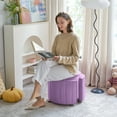 thumbnail image 4 of YINIX Pouf Ottoman with Wheels, Velvet Fabric Wooden Frame Pouf for Living Room, Bedroom, Purple, 4 of 6