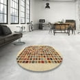 thumbnail image 3 of Ahgly Company Indoor Rectangle Contemporary Brown Gold Abstract Area Rugs, 2' x 3', 3 of 6