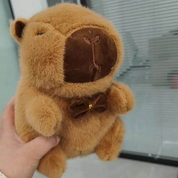 Capybara Plush Toy Simulation Fries Cloth Doll Cute Doll Capibara Anime Fluffty Toy Soft Capybara Plush Doll Bow