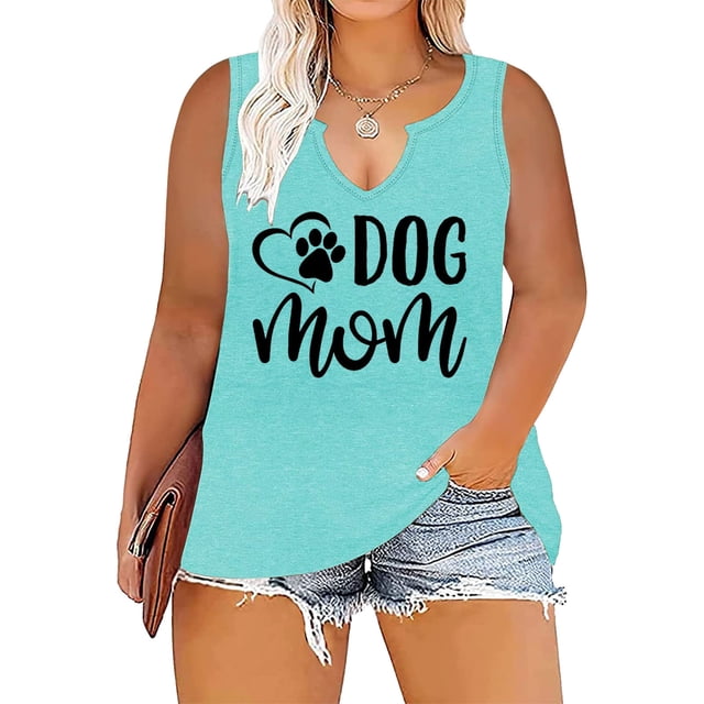 SMihono Womens Tops Womens Tank Top Women Oversize Summer Women Printed Color Dots V Neck Tank Sleeveless Tee Plus Tops Tank Tops for Women Womens Summer Tops