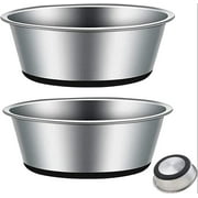 Stainless Steel Dog Bowls, Dog Bowls for Medium Dogs, Dog Food Water Bowls,Heavy Non-Slip Pet Feeder Bowl Set of 2