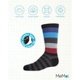 thumbnail image 6 of MeMoi Boys Bold Stripes Cotton-Rich Fine-Gauge Crew Sock - Boys - Male, 5-6, Black, 6 of 7