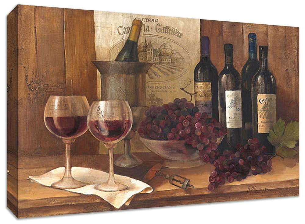 "Vintage Wine" Giclee Print on Gallery Wrap Canvas Wall Art (45 in. W x