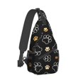 thumbnail image 2 of ZICANCN Crossbody Sling Bag for Men Women - Dog Pawprint Tracks Background Casual Shoulder Backpacks for Travel Sport Climbing Runners Daypack, 2 of 9