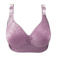 thumbnail image 2 of SROBPTY Womens Bras, Wireless Push Up Solid Comfortable Hollow Out Bra Underwear Purple, 2 of 3