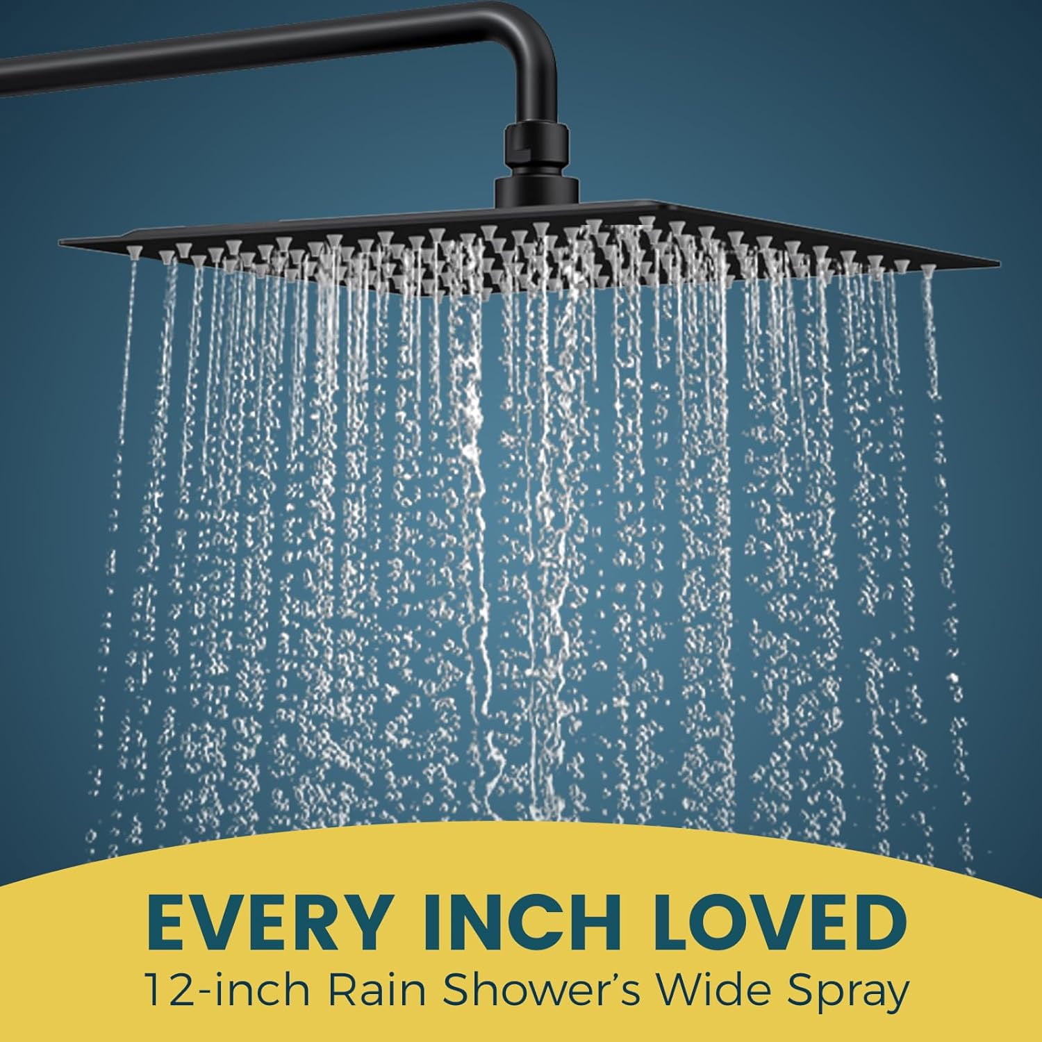 ROSYNEY 12 Inch Metal Rain Shower Heads with Handheld Spray, Dual Shower Head with Adjustable Slide Bar and Stainless Steel Hose, Height Adjustable, Matte Black