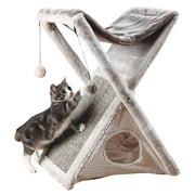 Angle View: Trixie Miguel Fold-and-Store Cat Tower (Choose Your Color)