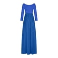 thumbnail image 3 of Women Off Shoulder Maternity Dresses Chiffon Long Sleeve Ruffle Slit Pregnancy Maxi Gown for Photoshoot Baby Shower, 3 of 6