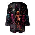 thumbnail image 5 of Godom Halloween Shirts Women T-Shirt Funny Pumpkin Graphic V-Neck Tee Fall 3/4 Long Sleeve Tops, 5 of 5