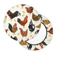thumbnail image 7 of Uemuo Roosters and Chickens Pattern Round Bar Stool Seat Covers Washable Stool Cushion Slipcover Elastic Bar Chair Covers-13 inch, 7 of 7