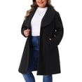 thumbnail image 2 of DARING DIVA Women's Plus Size Winter Outerwear Coat with Shawl Collar 1X Black, 2 of 6