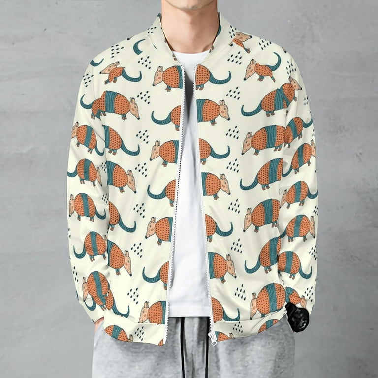 Lightweight Jacket for Men - Colorful Armadillos Cuteness
