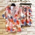thumbnail image 2 of Summer Savings Clearance! Edvintorg Summer Men Hawaiian Sets Printing Short Sleeve Button Shirt Beach Shorts Two Set Streetwear Casual Holiday Men's 2 Piece Suit, 2 of 7