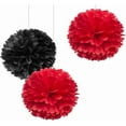 thumbnail image 4 of 12" Burgundy Tissue Pom Poms DIY Hanging Paper Flower Balls for Bridal Shower Birthday Party Wedding Backdrop Dessert Table Decoration Supplies, Pack of 12, 4 of 6