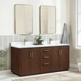 thumbnail image 3 of Vinnova San 72" Double Sink Wood Bath Vanity with Grain Stone in Natural Walnut, 3 of 16