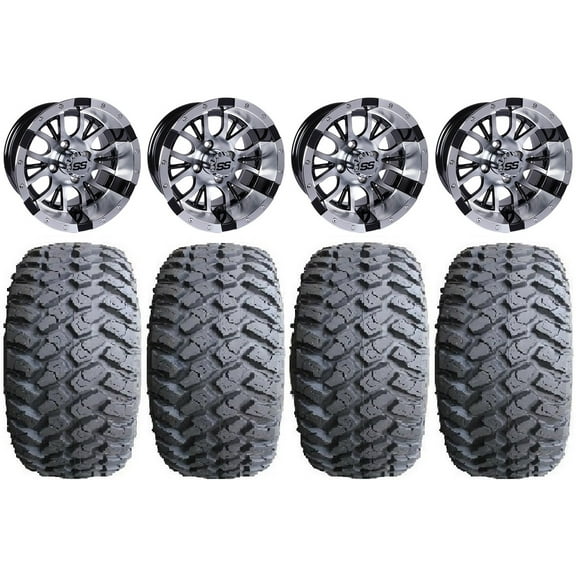 GTW Diesel 12" Golf Cart Wheels Machined 23" Hammer Tires E-Z-GO & Club Car