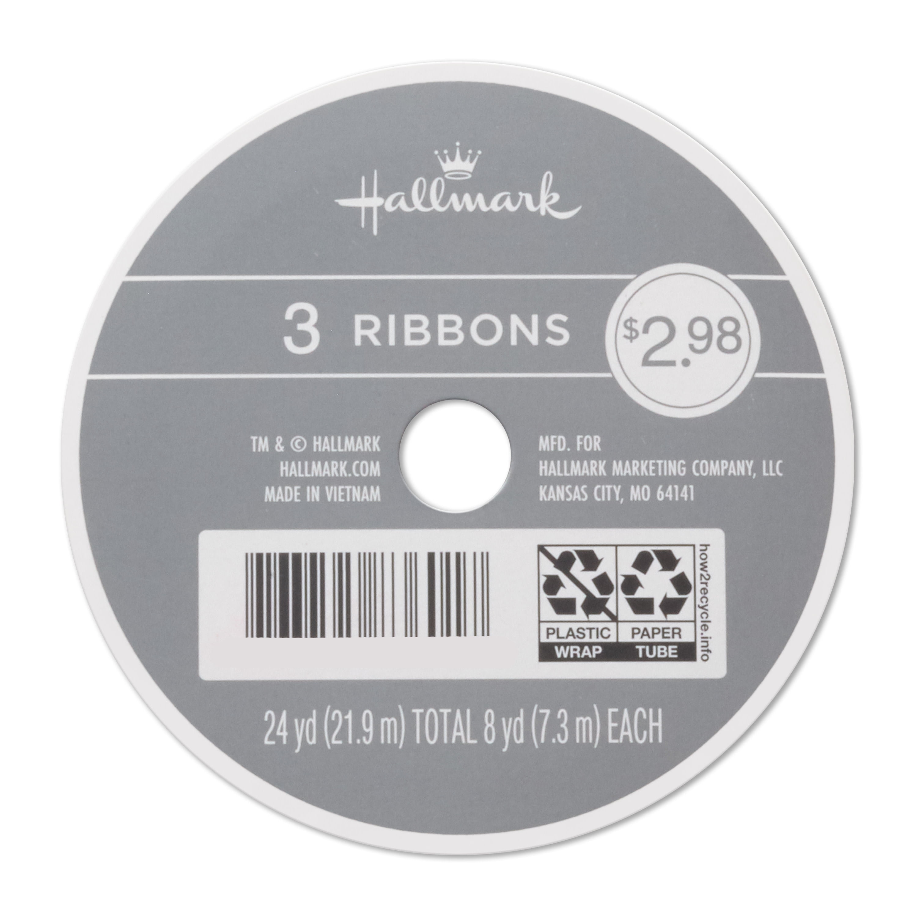Hallmark 3-Pack Assorted Curling Ribbons (Aqua/Yellow/Pink) 108' Total
