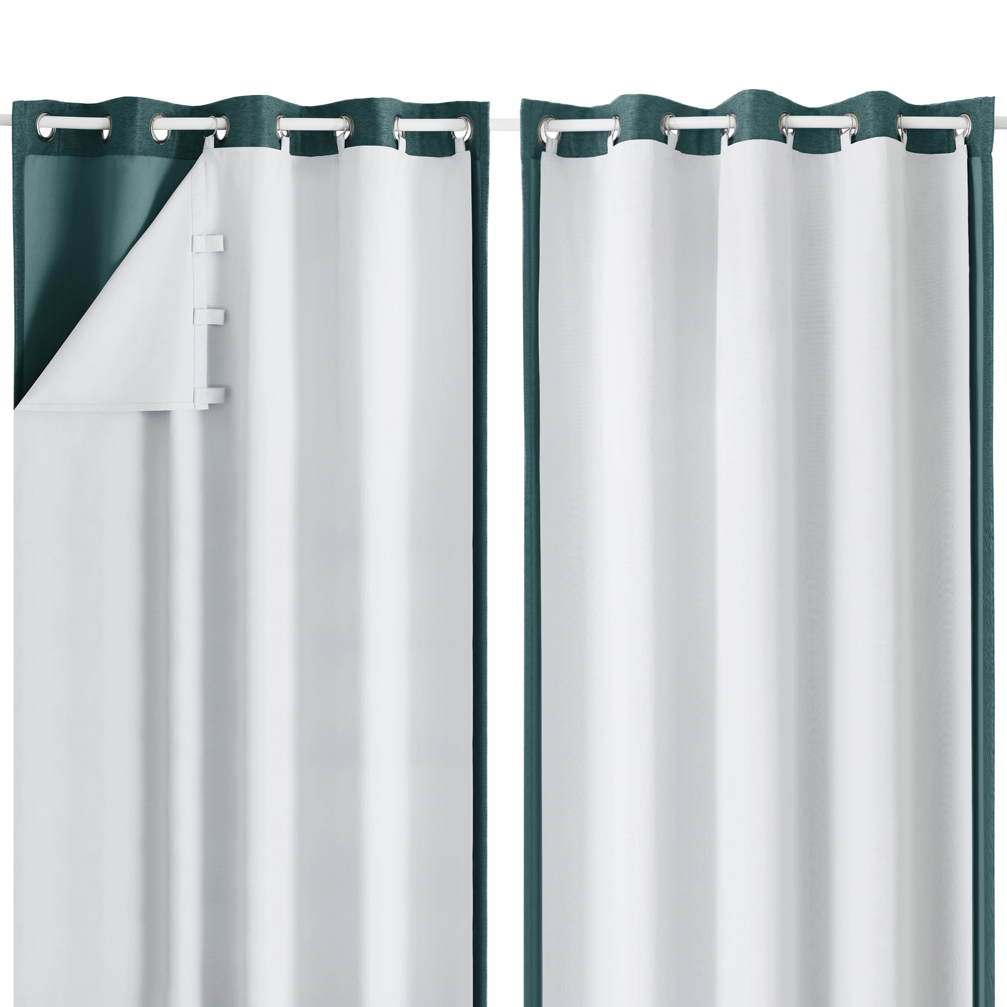 OVZME 100% Blackout Curtains Liner 80 Inches Long for Cortinas Para Habitacion Blackout Set De 2, Insulated Thermal Energy Efficient Curtains liner Window Drapes Behind, 50x80 Inch Greyish White