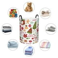thumbnail image 6 of Daiia Snowflakes Santa Claus Round Laundry Basket with Handles Thickened Waterproof Circular hamper,Dirty Clothes Storage Basket for Bedroom,Bathroom,College Dorm-Medium, 6 of 8