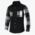 thumbnail image 4 of QHRMKOG Men's Jackets Color Block Long Sleeve Button Down Shirt Jackets Relaxed Fit Midweight Shackets Autumn Casual Warm Jacket with Pockets Black XL, 4 of 9