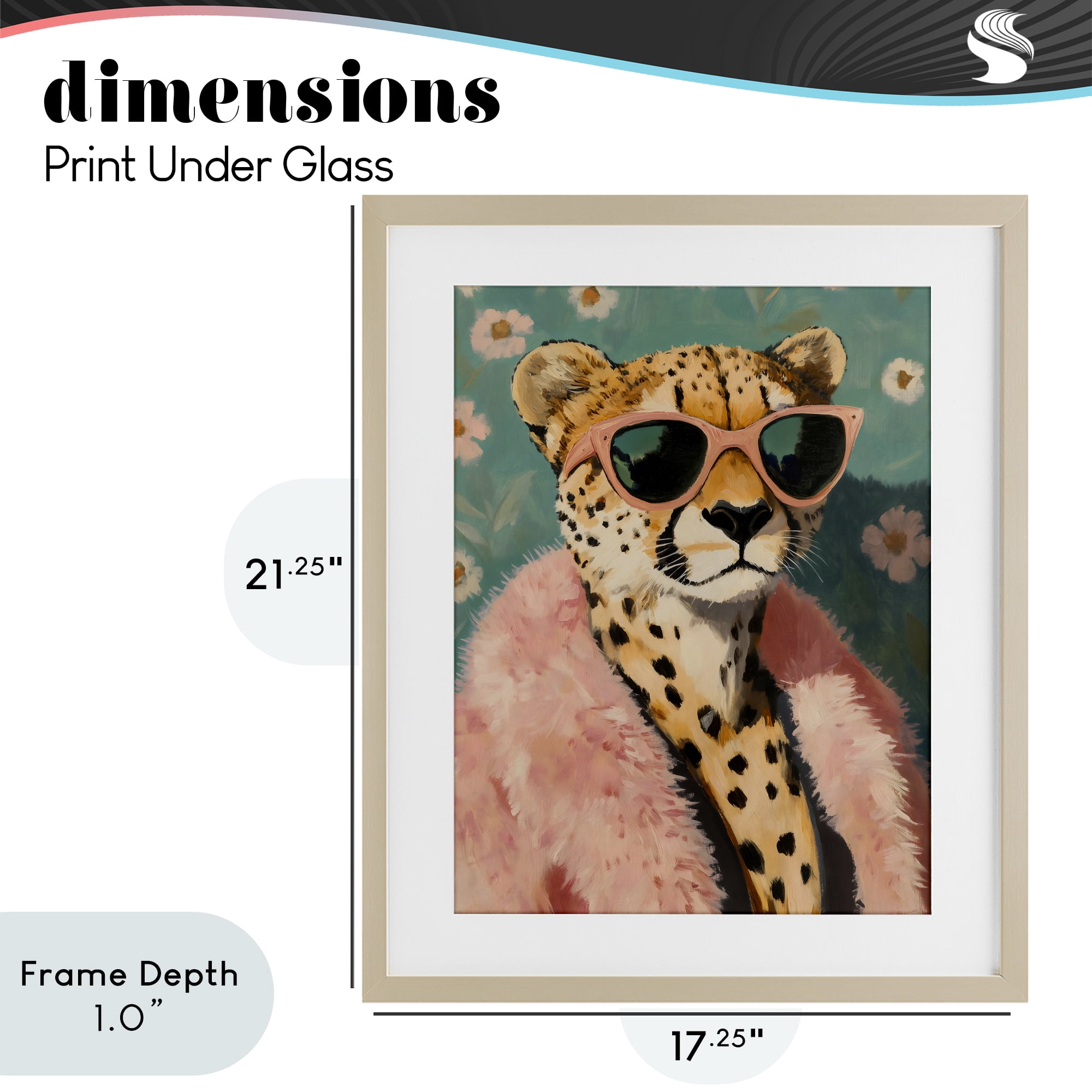 Stupell Industries Glam Cheetah in Pink Fur Birch Framed Print Under Glass, design by The Prints Vibe