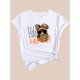 thumbnail image 2 of Camiseta para mujer Suave Transpirable veranoEaster Glasses Bunny Egg Print Casual Stylish Top for Black Women, Round Neck Short Sleeve T-ShirtFather's Day, Mother's Day, New Year, Spring Festival,, 2 of 7