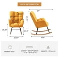 thumbnail image 2 of Rocking Chair, Teddy Upholstered Glider Rocker with High Backrest Armchair, Modern Rocking Accent Chairs for , Living Room, Bedroom, Offices (Yellow), 2 of 8