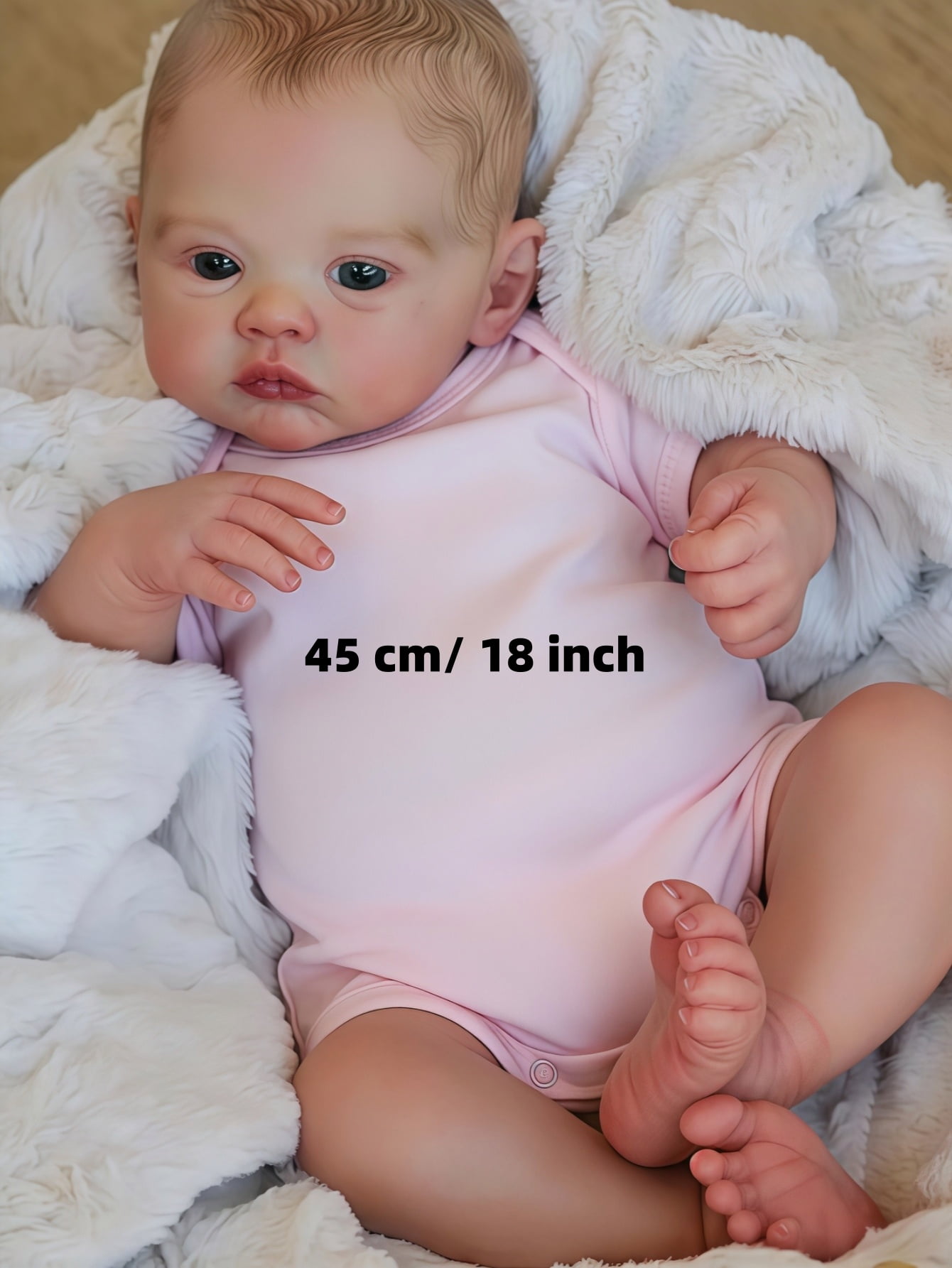 18-Inch Reborn Baby Doll for Kids & Collectors – Realistic Newborn Girl, Soft, Cuddly, Poseable, Handmade Details