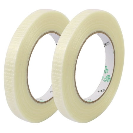2pcs 12mm Width 50M Length Insulating Fiber Glass Tape Adhesive for RC