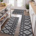 thumbnail image 2 of Black Geometric Diamond Dot Pattern Kitchen Rugs Sets Of 3,Kitchen Runner Rugs Non Skid Washable,Decorative Kitchen Floor Mats for Kitchen,Sink,Laundry,17"x30"+ 17"x47" + 17"x59", 2 of 6