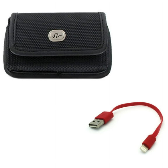 Case Belt Clip w Short USB Cable for iPhone 8/7/6S/6 - Rugged Holster Canvas Cover Pouch, Charger Cord Power Wire Fast Charge for iPhone 8/7/6S/6 Models