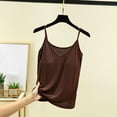 thumbnail image 2 of WTXUE Camisole Tops for Women Tank Top for Women Sleeveless Tops with Built in Bras Shelf Bra Padded Shirt 2024 Casual Tanks Loose Fit, Coffee Large, 2 of 6