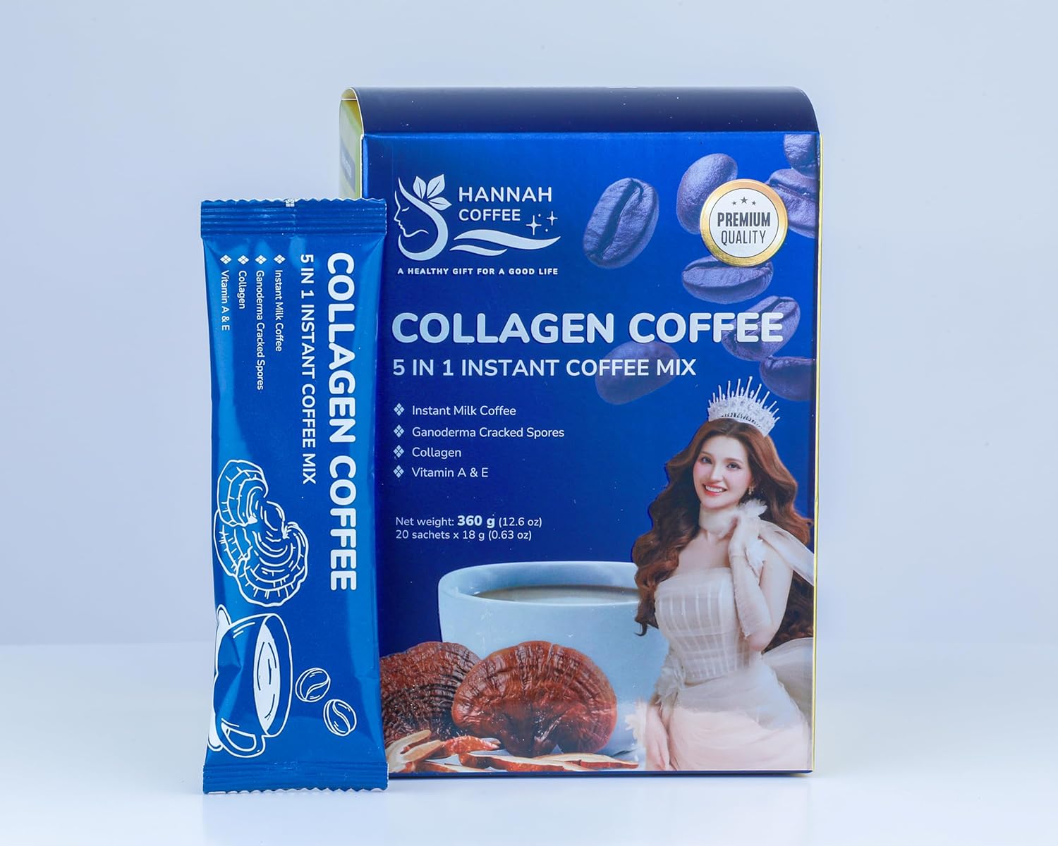 Dlk Herbamina Inulin & Bromelain Coffee - 90g (30 Packets), Fiber Support, 55mg Caffeine