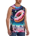 thumbnail image 2 of Yiaed Starry Sky Pine Tree Donut Print Men's Singlet Vests Summer Running Muscle Tank Tops Gym Undershirt Round Neck Sleeveless for man, 2 of 5