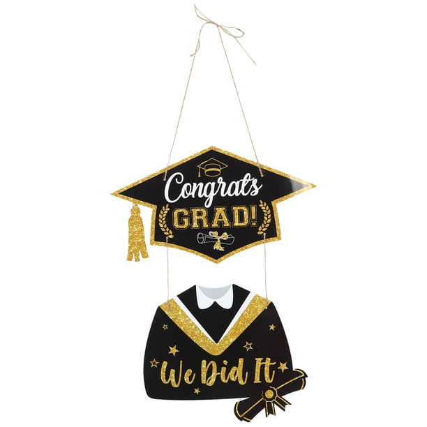 KAKOWELY Adornos colgantes de papel para graduación, adorno colgante para puerta de porche