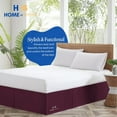 thumbnail image 3 of HNB Store Pleated Bed Skirt Easy Fit 18" in Drop | Microfiber | Short King Size Bedskirt | Wine, 3 of 8