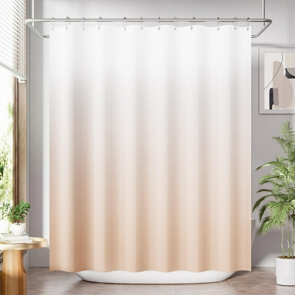 Cortina de ducha Amazer Bath, tela caqui, 180 x 180 cm, con ganchos