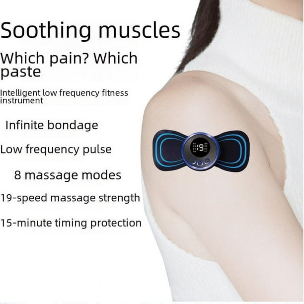 Mini masajeador eléctrico portátil con pegatinas inteligentes para cuello, masajeador de hombros y cuello, instrumento de fisioterapia con pulso, pegatinas para masaje de columna cervical