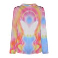 thumbnail image 5 of Camiseta de manga larga estampada con cuello en V suelta informal a la moda para mujer Pompotops gfhjh20922, 5 of 5